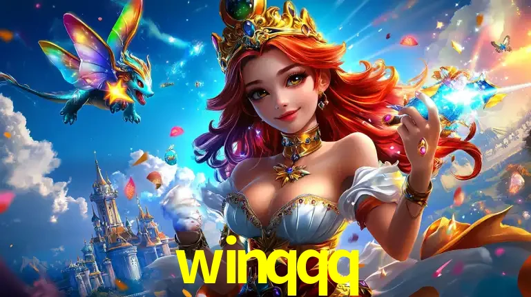 A princesa de um reino de fantasia mágico, com seu pequeno dragão, apresentando um mundo de prêmios encantados nos jogos de caça-níqueis do cassino winqqq.
